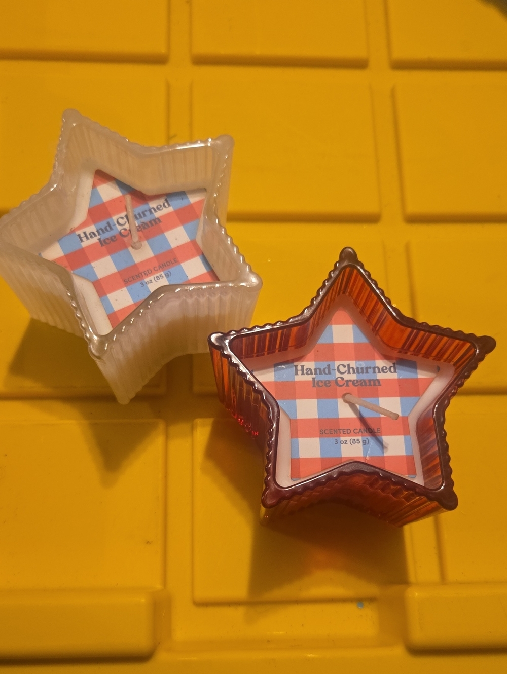 Star Scented Candle - White and Amber 2 Candles 695